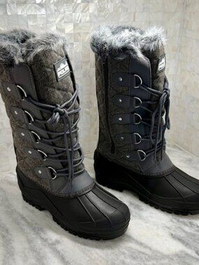 NWOB Polar Waterproof Tactical Mountain Walking Snow Knee High Boots Gray 8 / 39